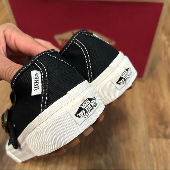 VANS off the wall Mary Jane black shoes sneakers women’s 7.5 new - Picture 5 of 8